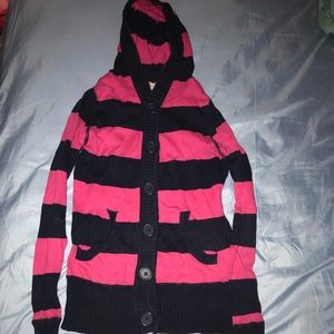 Arizona Jean and Co. Pink & Navy Blue Cardigan